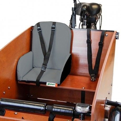 sedile bimbo argento chiaro Babboe sedile bimbo per cargo bike Babboe argento chiaro