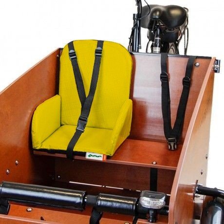 sedile bimbo gialla Babboe cargo bike sedile bimbo per cargo bike Babboe gialla