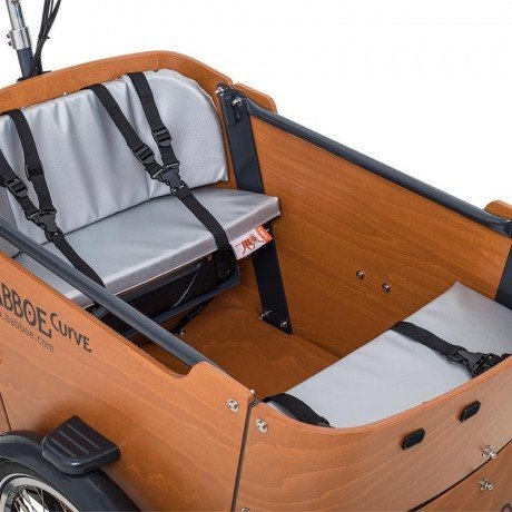 Set cuscini per cargo bike Babboe Curve. Fantasia color argento.